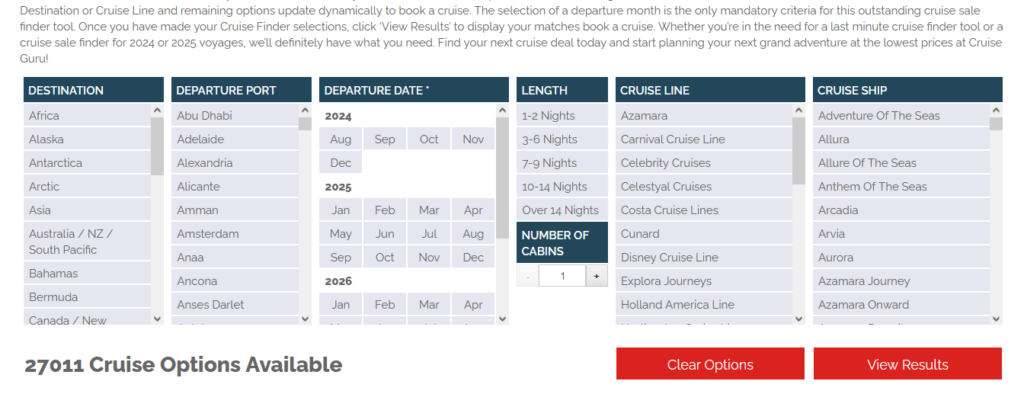 How to Use Cruise Sale Finder by Cruiseguru