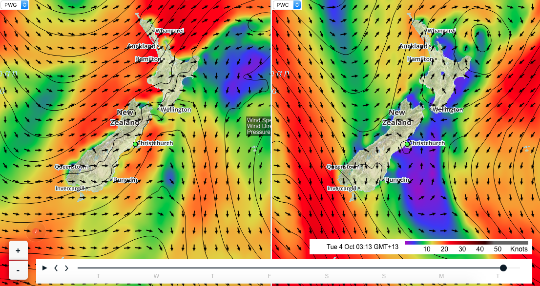 GRIB file of NZ for a yacht delivery